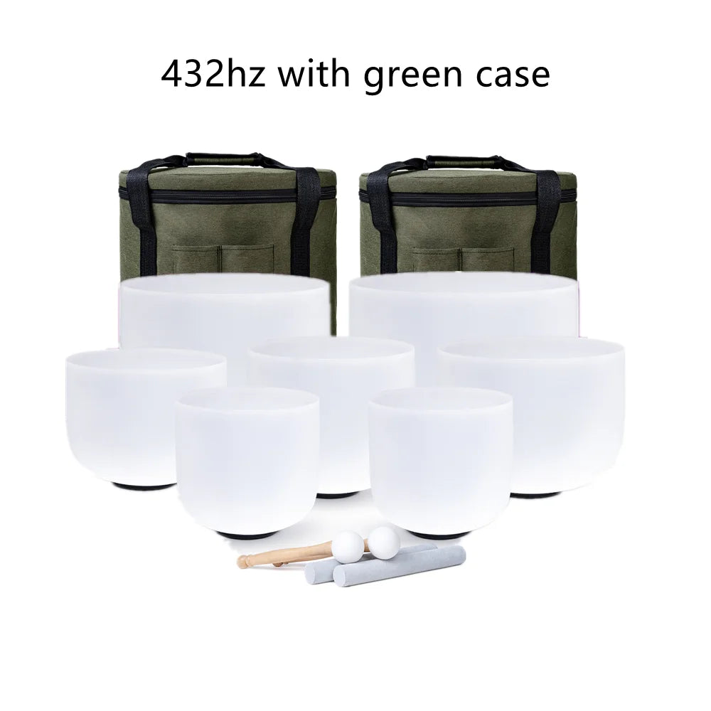 KVKA Crystal Singing Bowl Set of 7 – Chakra-Tuned for Sacred Sound Baths