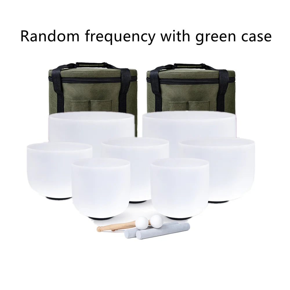 KVKA Crystal Singing Bowl Set of 7 – Chakra-Tuned for Sacred Sound Baths