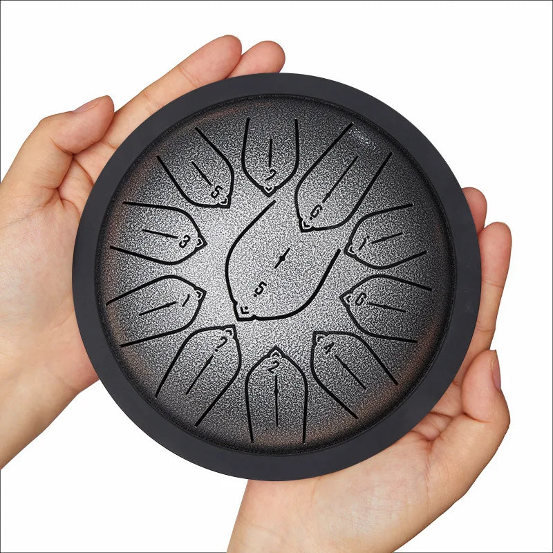 Hluru Steel Tongue Drum 5.5" – Crystalline Overtones for Daily Practice