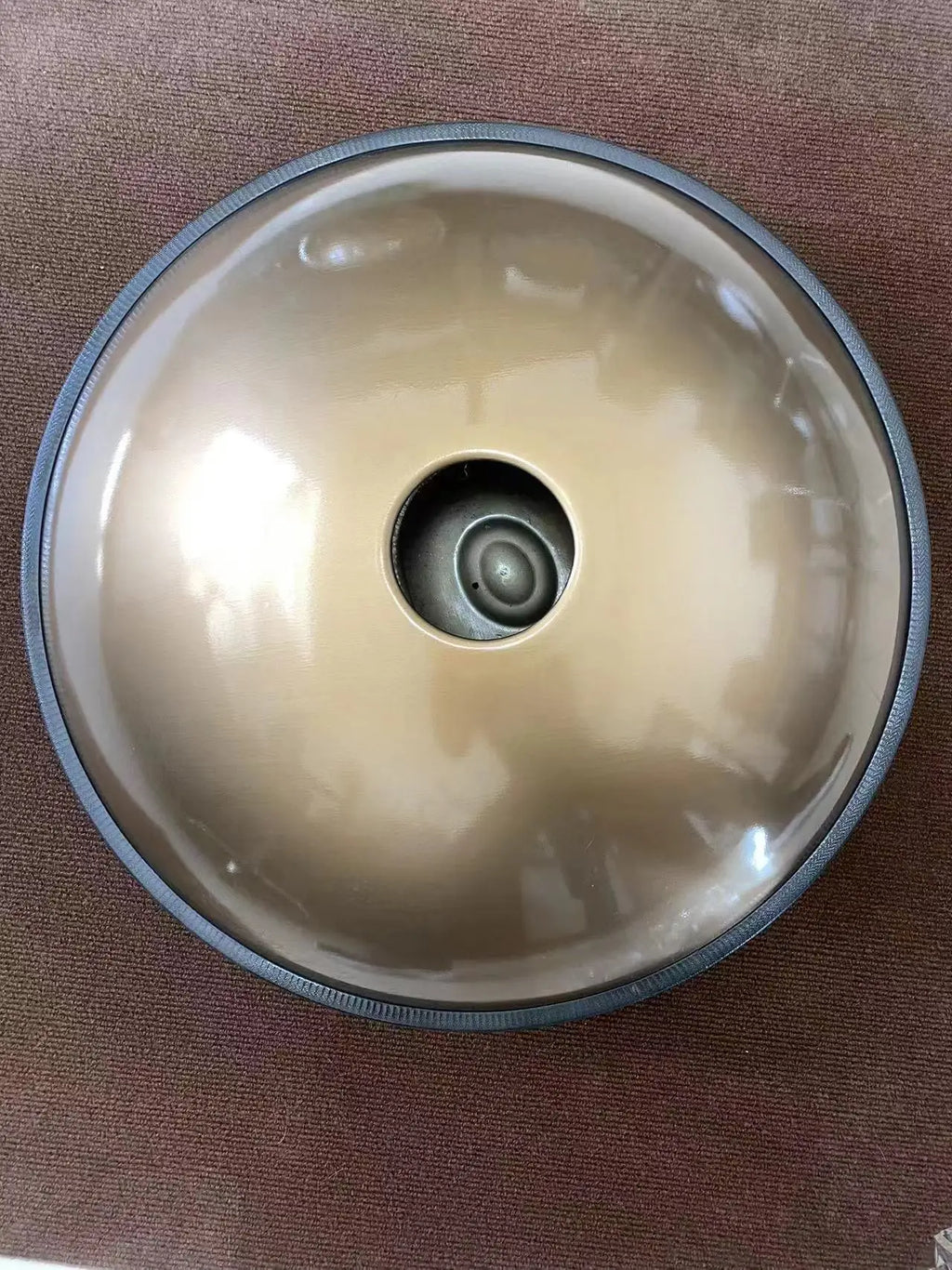 Carved Golden Handpan 22" – D Minor Frequencies for Deep Meditation