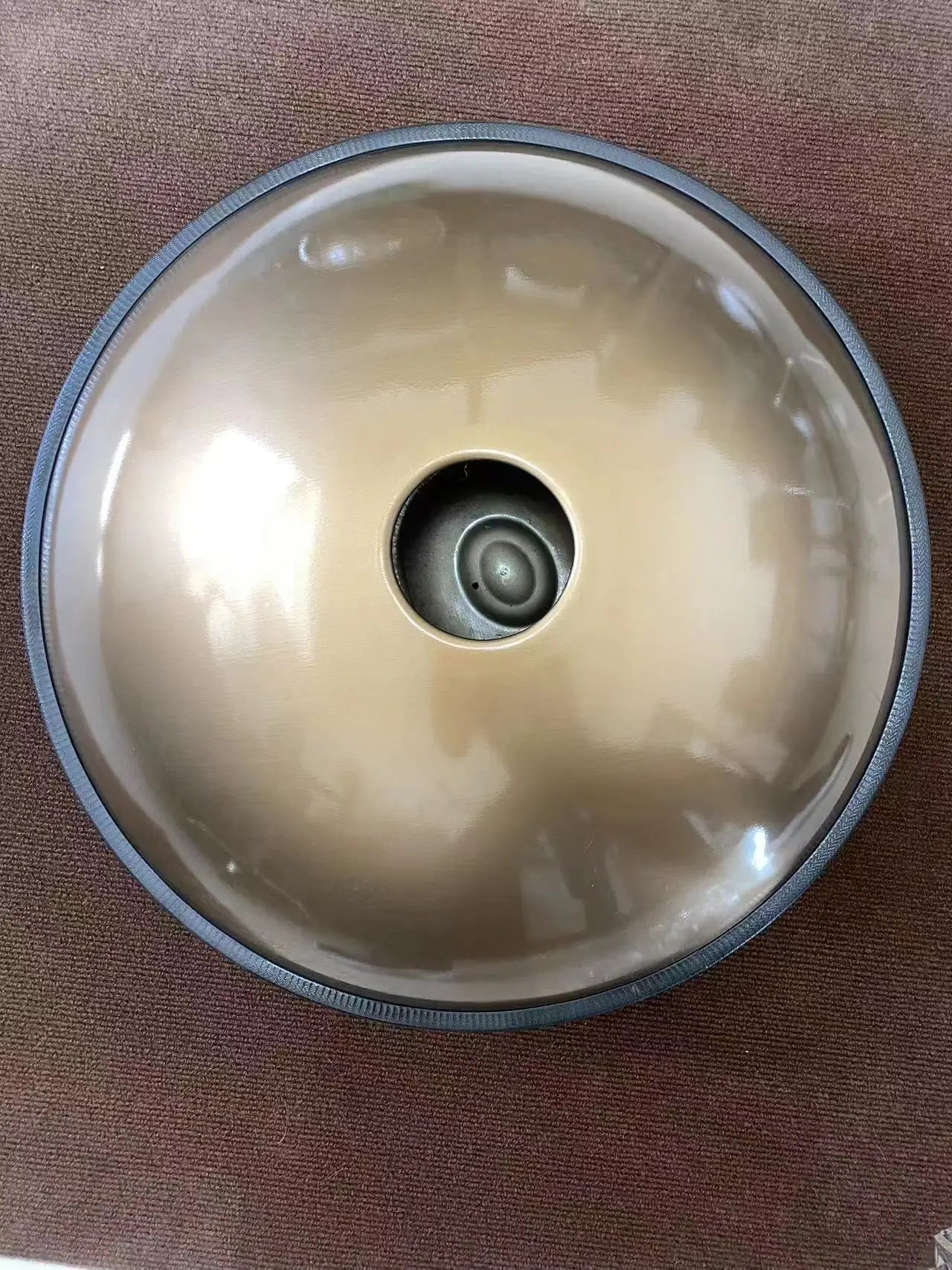 Carved Golden Handpan 22" – D Minor Frequencies for Deep Meditation