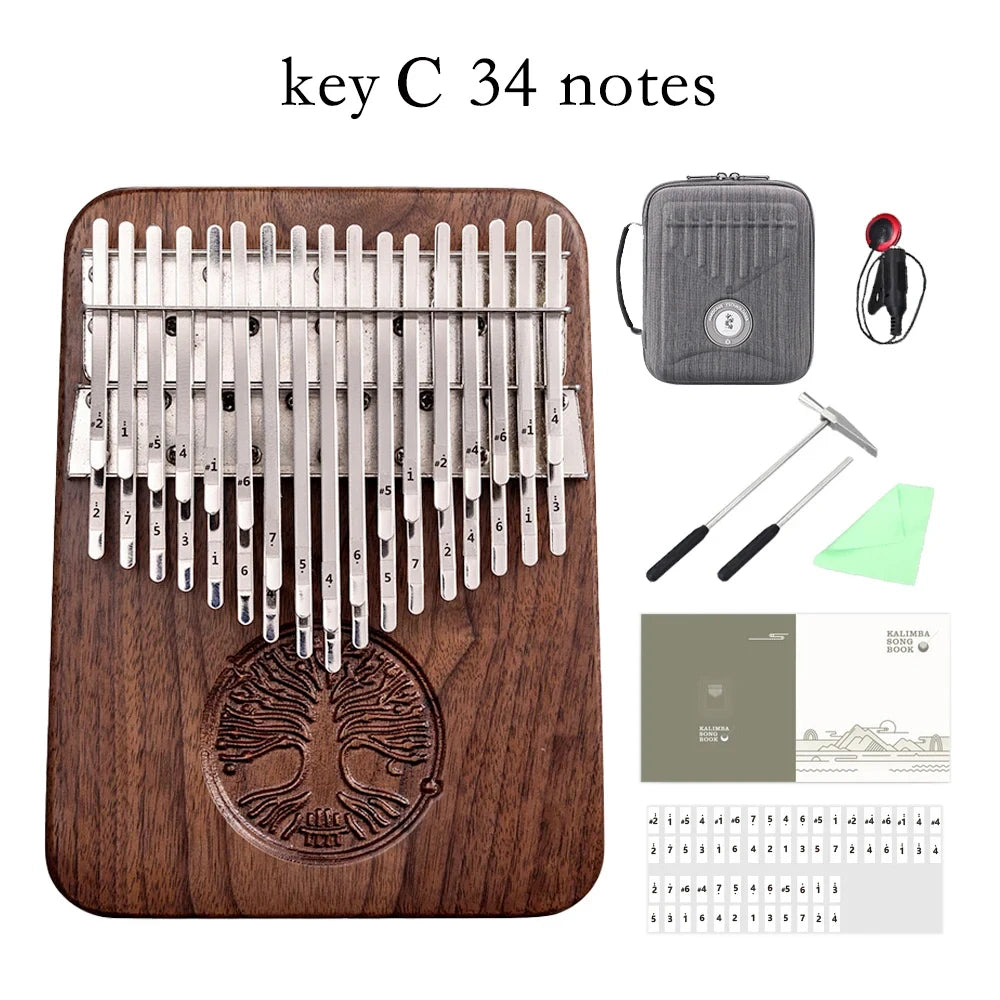 Hluru Professional Kalimba 34 & 38 Keys – Full Spectrum Sound for Deep Practice