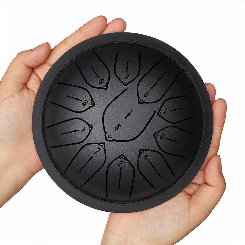 Hluru Steel Tongue Drum 5.5" – Crystalline Overtones for Daily Practice