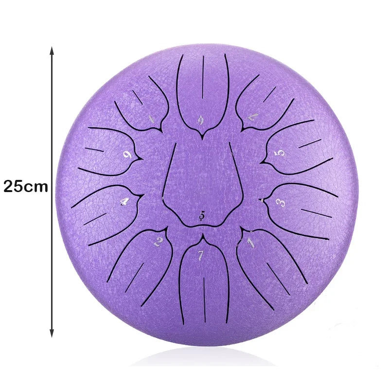 Hluru Steel Tongue Drum 10" – 11 Notes for Meditative Play