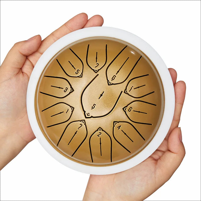 Hluru Steel Tongue Drum 5.5" – Crystalline Overtones for Daily Practice
