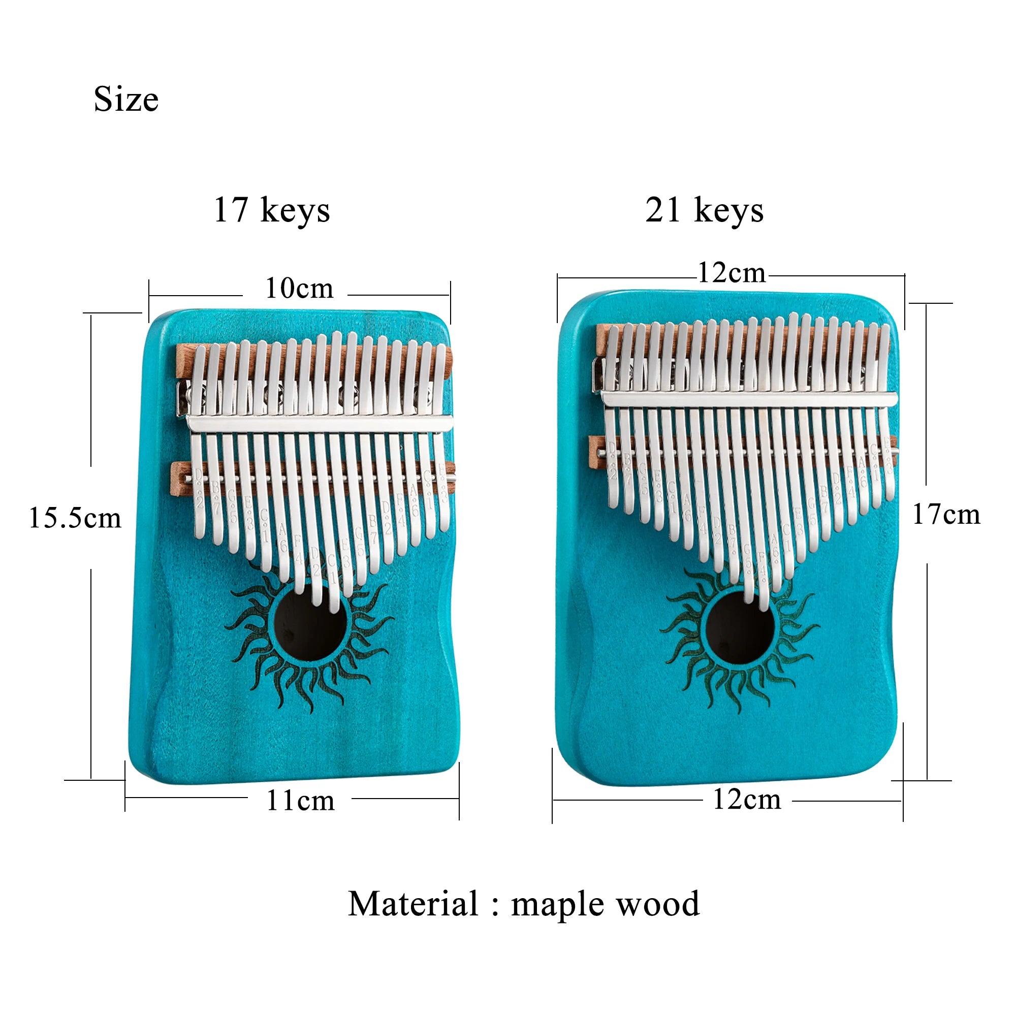 Hluru Kalimba Maple Wood 17 & 21 Keys – Pure Notes, Pure Presence