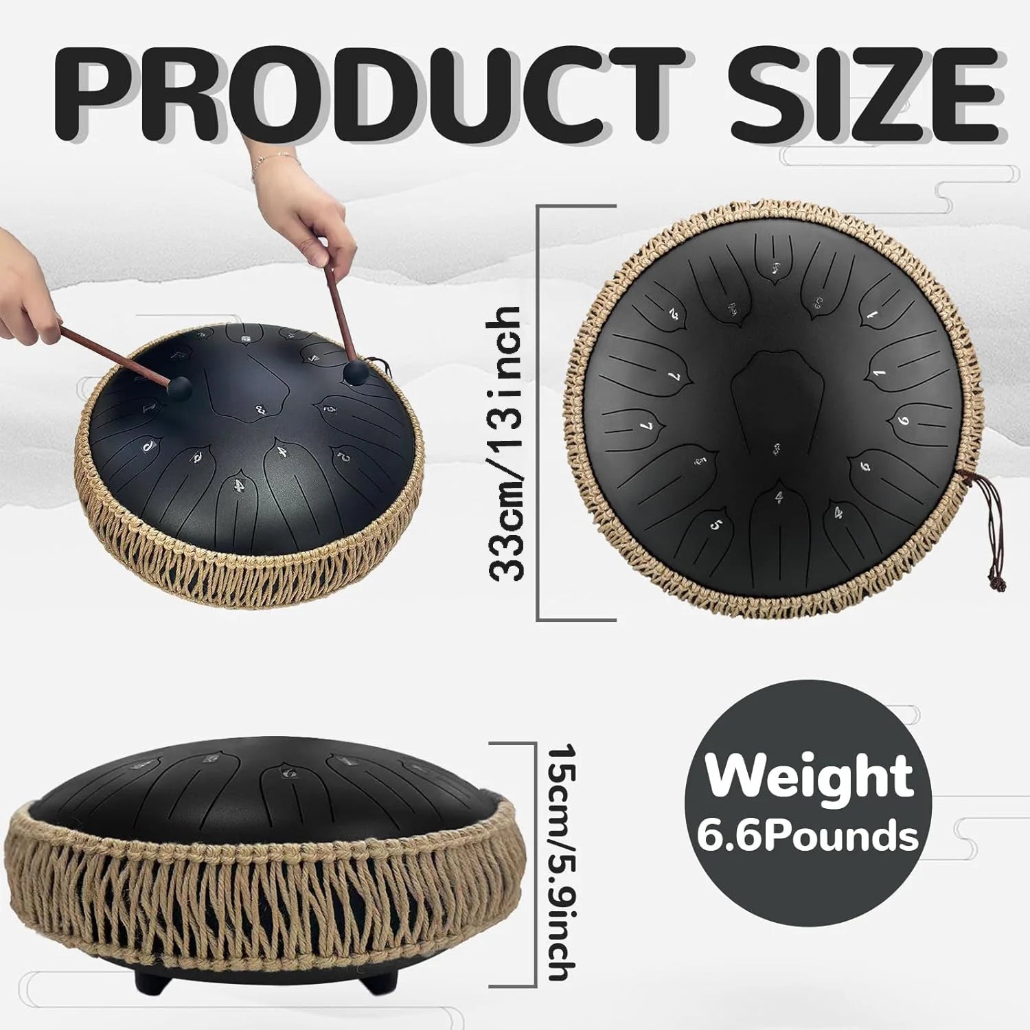 Hluru Ethereal Drum 13" – 15 Notes of Pure Resonance