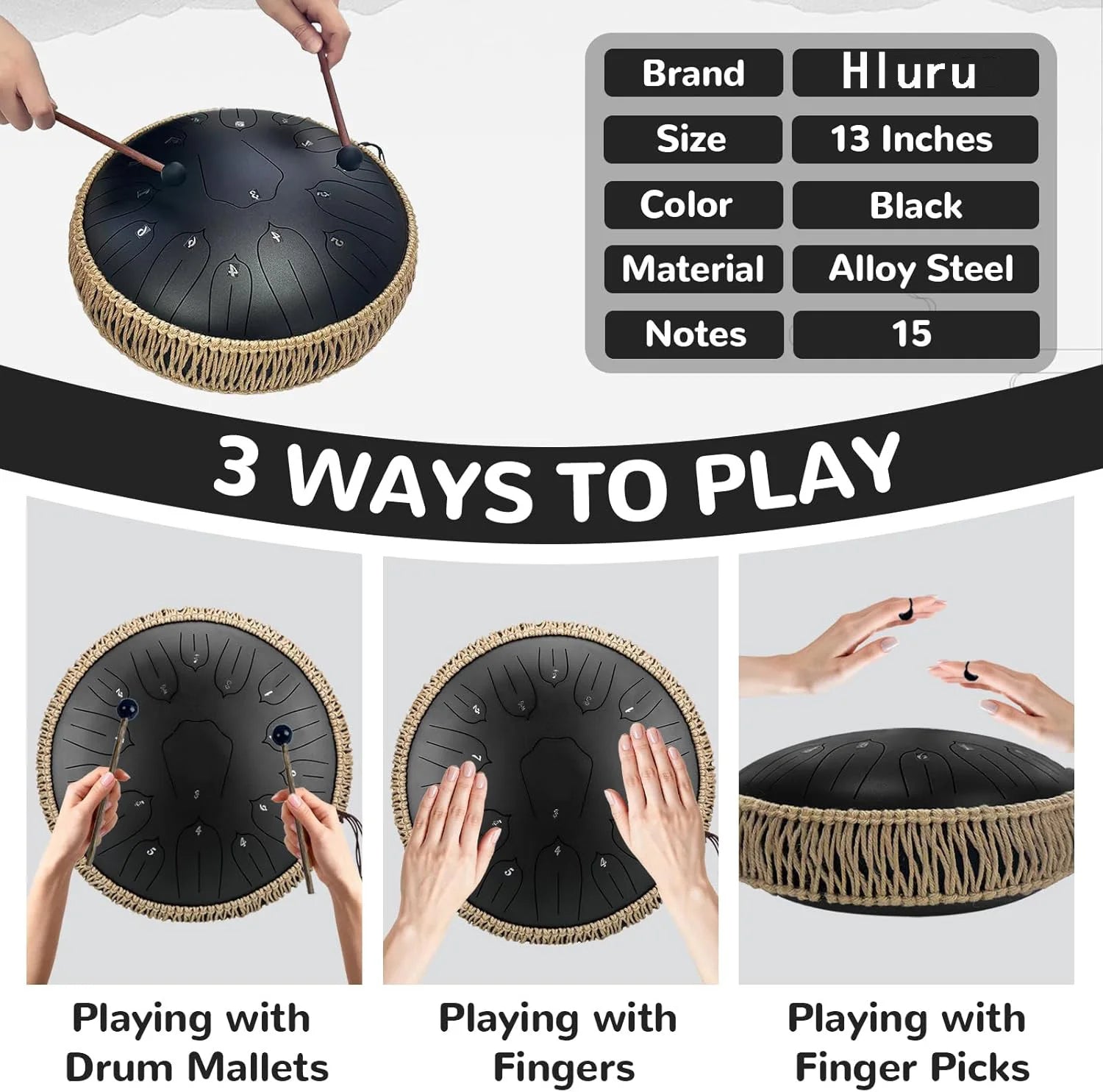 Hluru Ethereal Drum 13" – 15 Notes of Pure Resonance