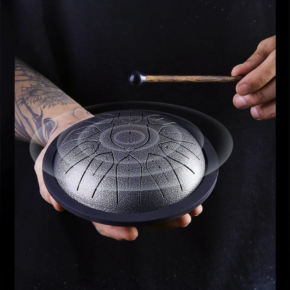 Hluru Steel Tongue Drum 5.5" – Crystalline Overtones for Daily Practice